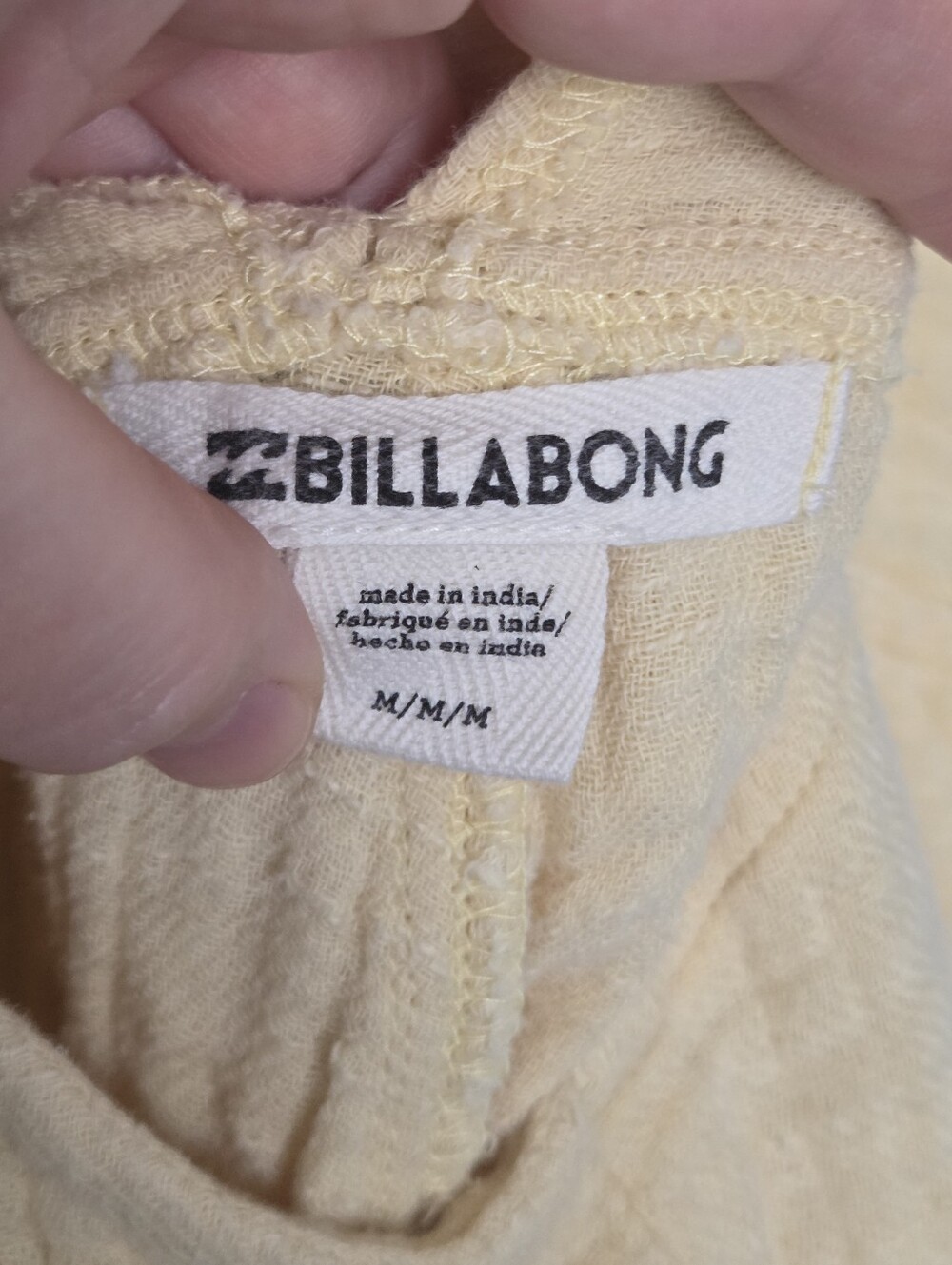 Billabong Light Yellow Gauze Tie-Shoulder Jumpsuit - Picture 6 of 10